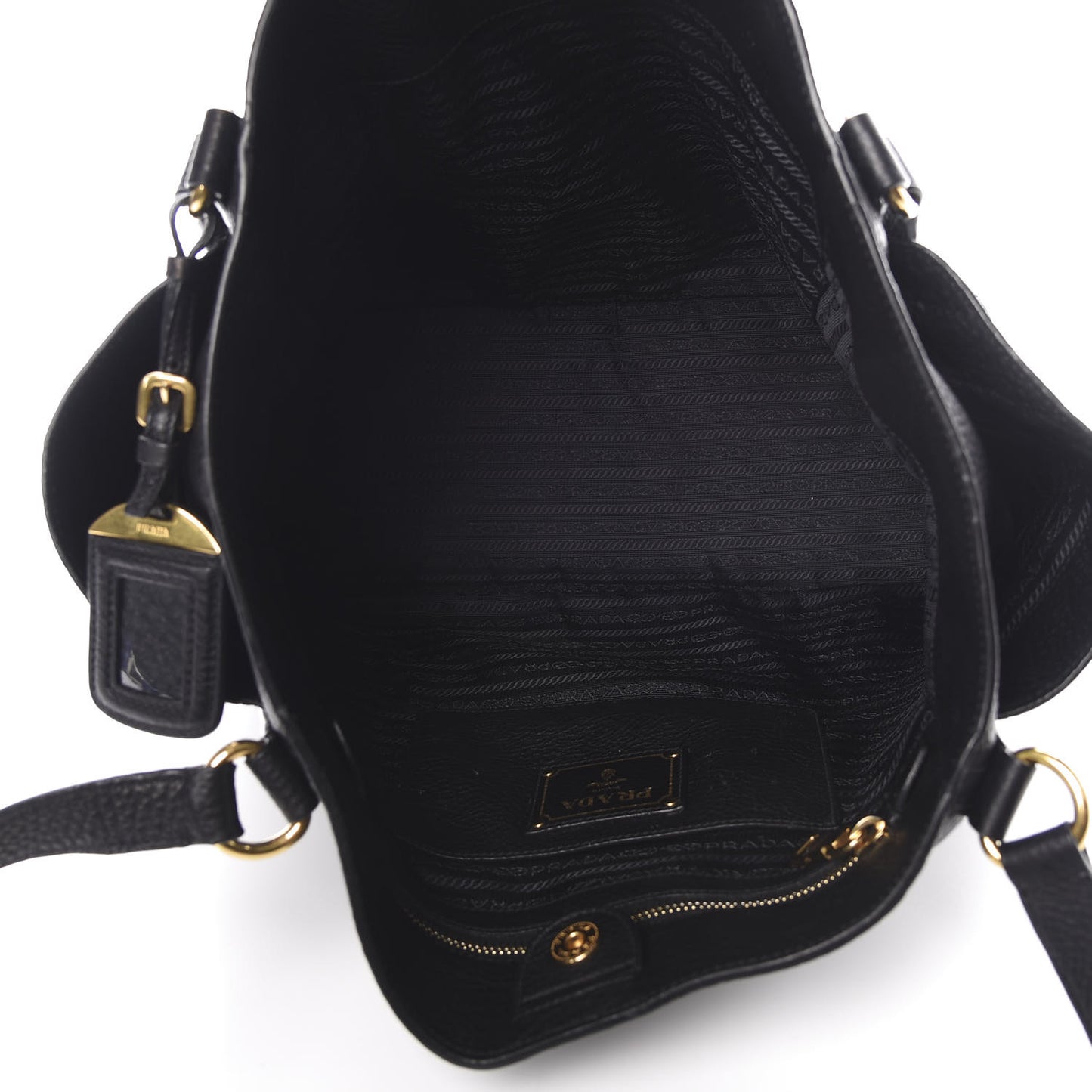 Vitello Daino Side Pocket Tote Black