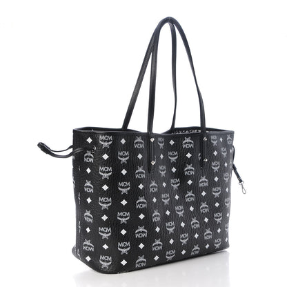 MCM Visetos Medium Reversible Shopper Tote Black 8 of 27