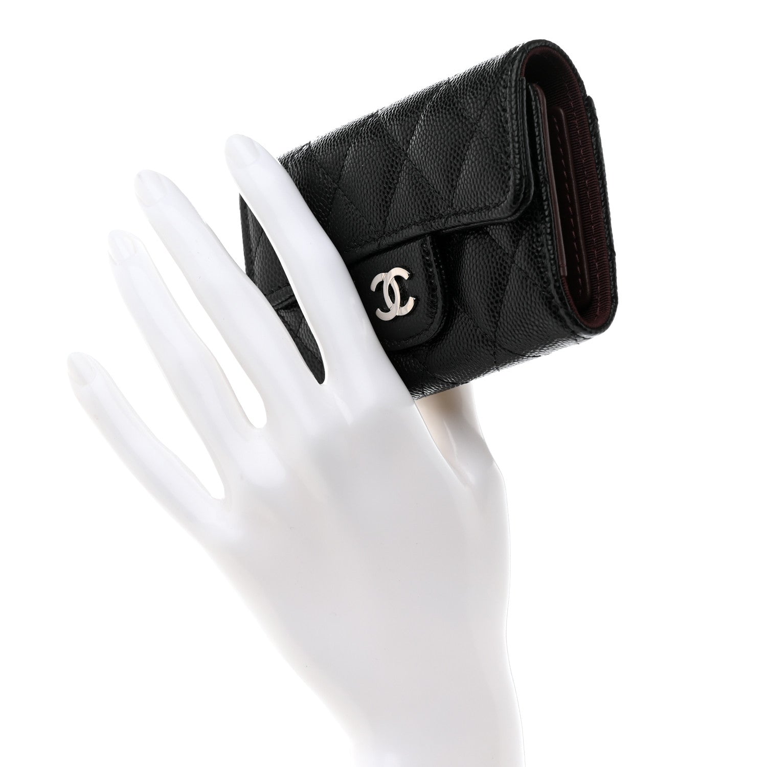 Chanel Caviar Quilted Classic 4 Key Holder Wallet Black 2 of 8