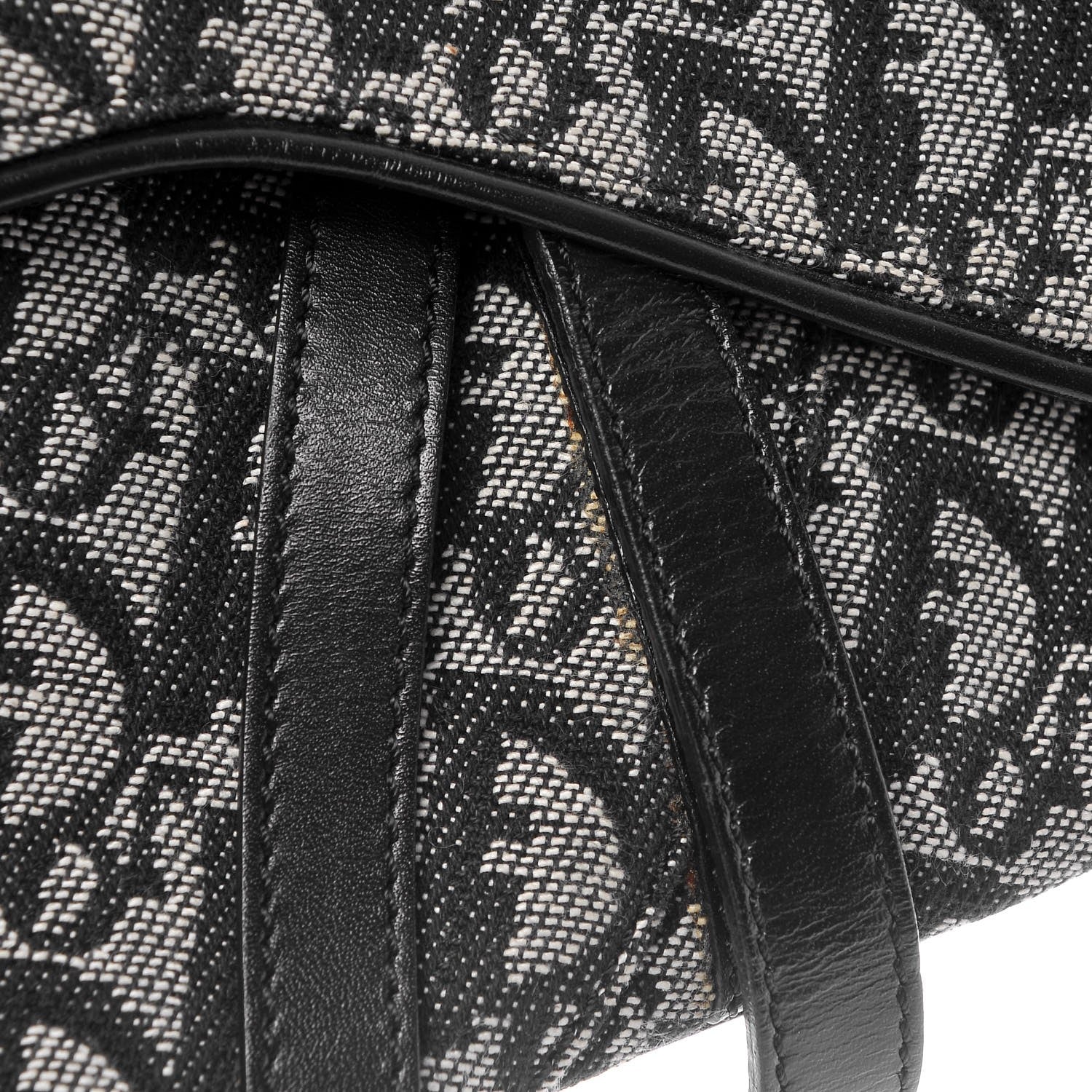 Christian Dior Monogram Saddle Bag Black 7 of 9