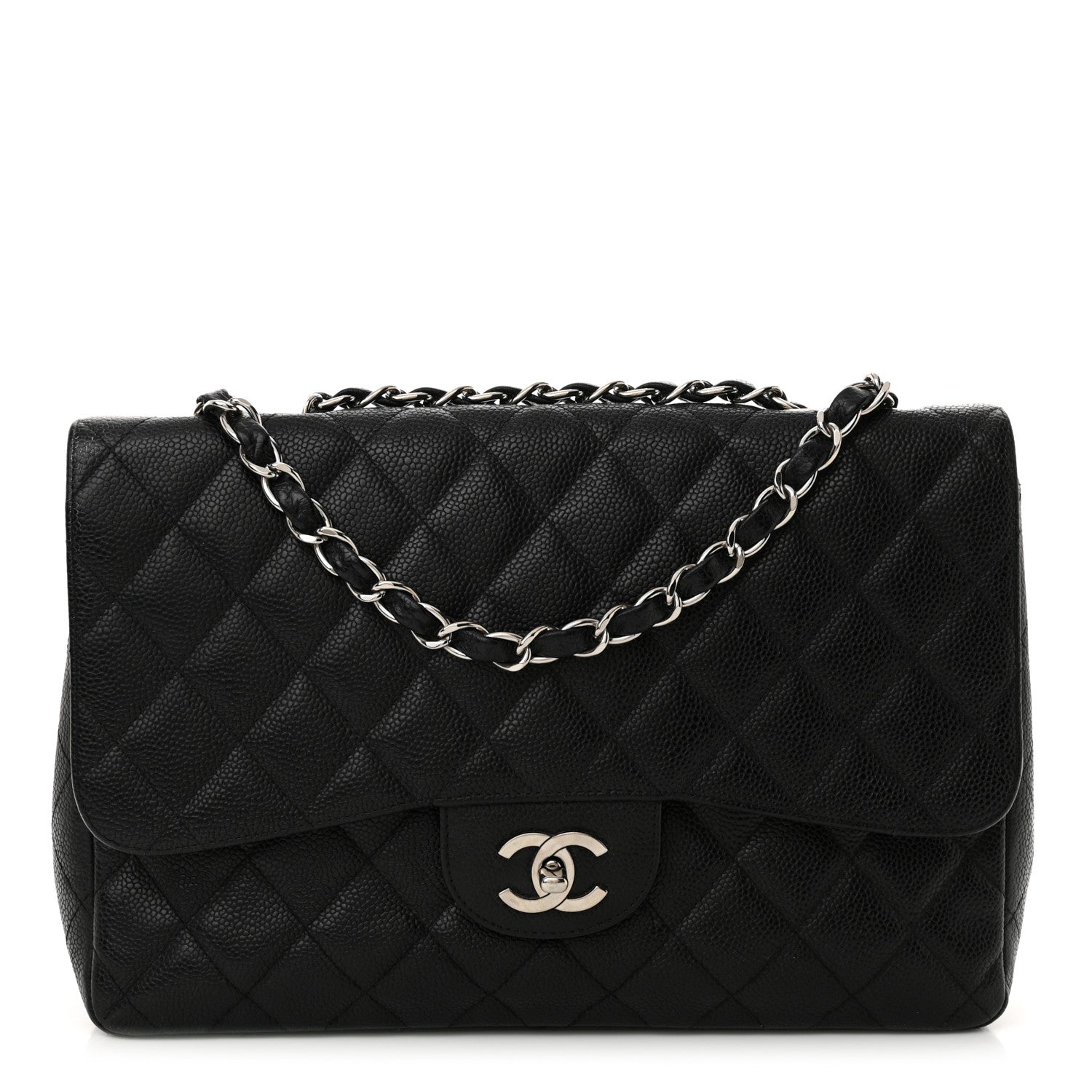 Chanel Caviar Quilted Jumbo Single Flap Black 1 of 13