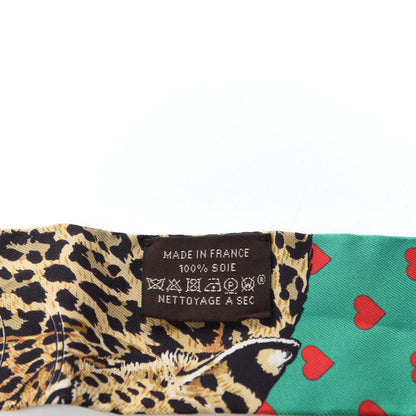 Hermes Silk Jungle Love Love Twilly Emeraude Rose Brun 4 of 4
