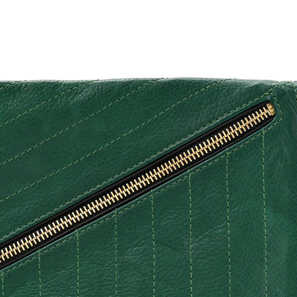 Christian Louboutin Calfskin Trophe Twist Pocket Shoulder Bag Emerald 7 of 10