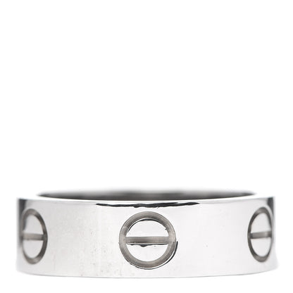 Cartier 18K White Gold 5.5mm LOVE Ring 52 6 1 of 6
