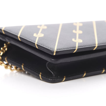 Gucci Calfskin Diagonal GG Mini Chain Wallet Black Gold 8 of 10