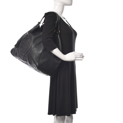 Gucci Pebbled Calfskin Large Soho Shoulder Bag Black 2 of 17