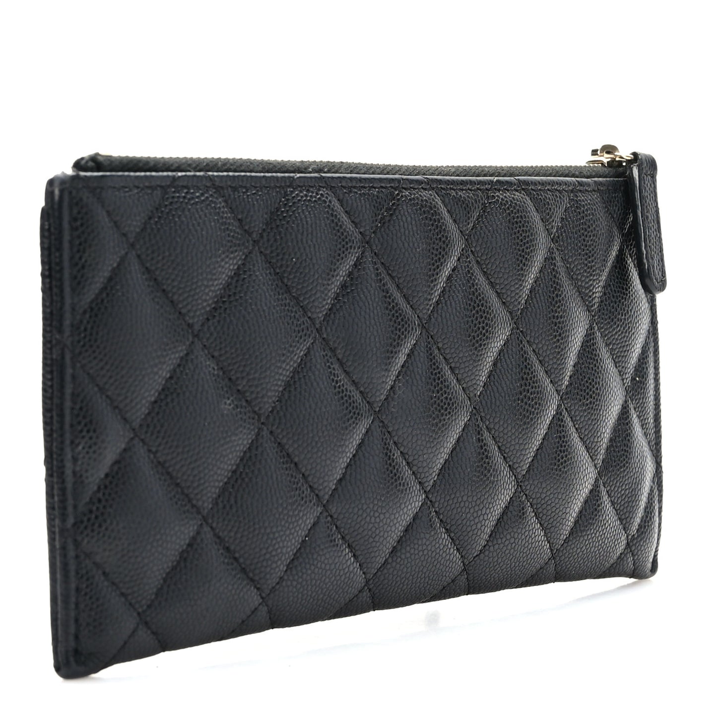 Caviar Quilted Classic Zip Pouch Black
