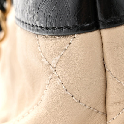 Chanel Calfskin Quilted In The Mix Shopping Tote Beige Black 14 of 14