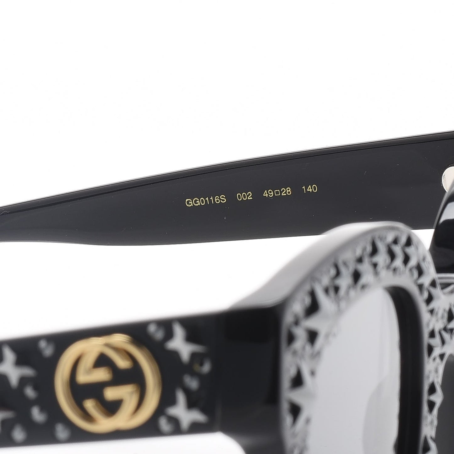 Acetate Stars Cat Eye Sunglasses GG0116S Black