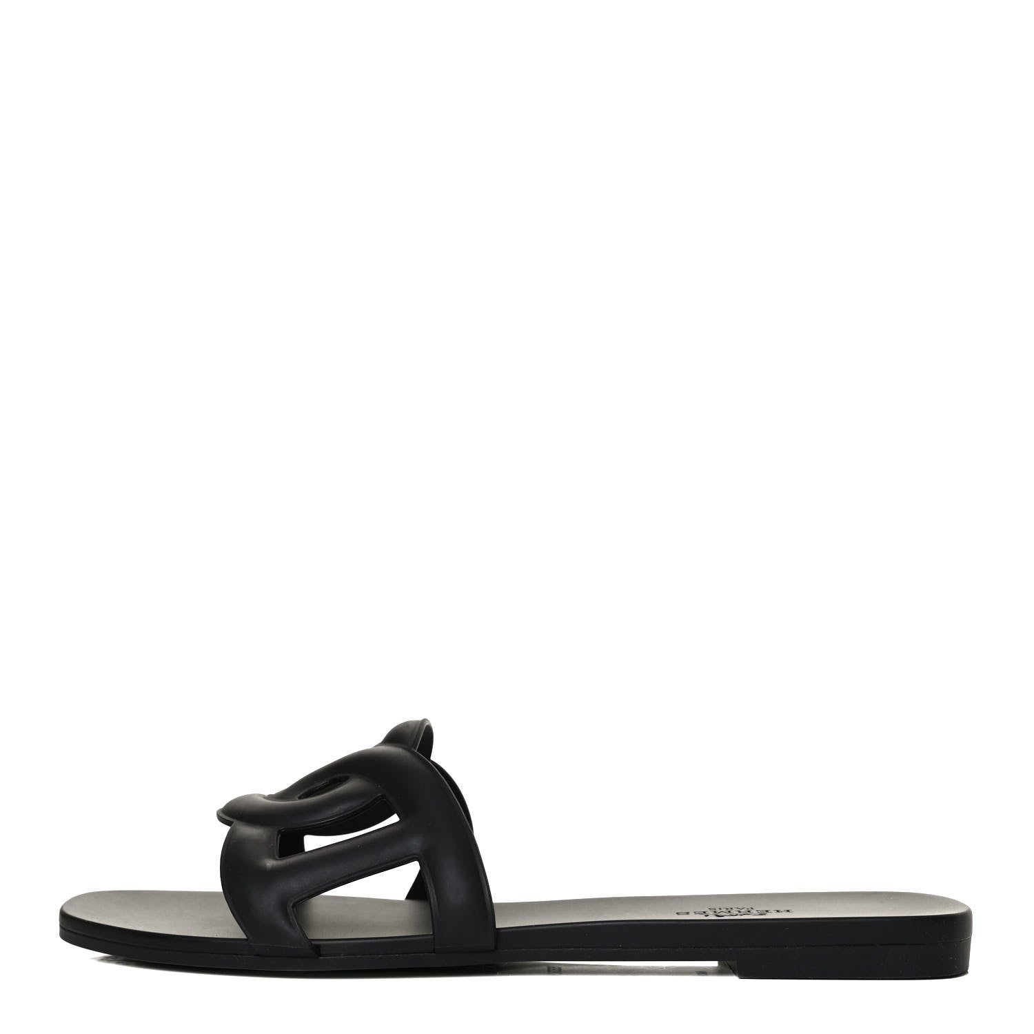 Hermes Rubber Aloha Sandals 37 Black 1 of 11