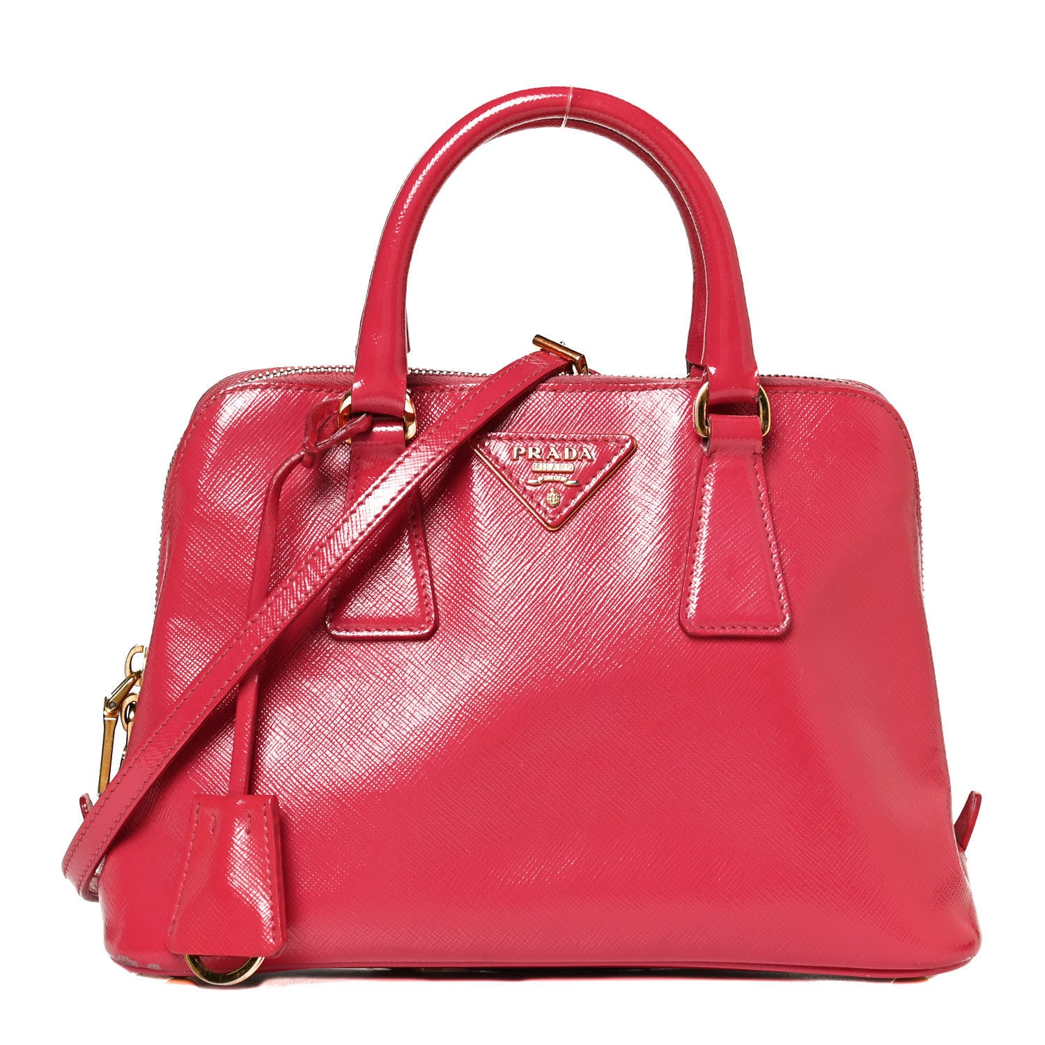 Prada Saffiano Vernice Mini Promenade Double Zip Tote 1 of 13