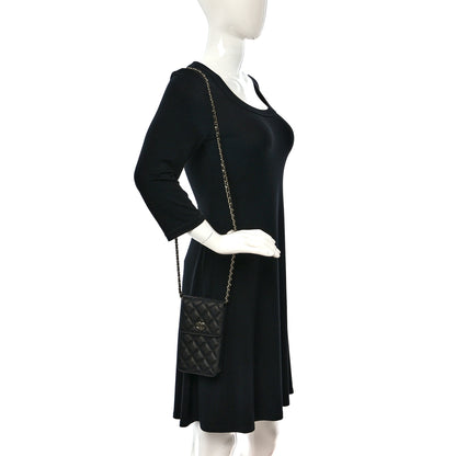 Chanel Caviar Quilted Bow Phone Holder Black 2 of 10