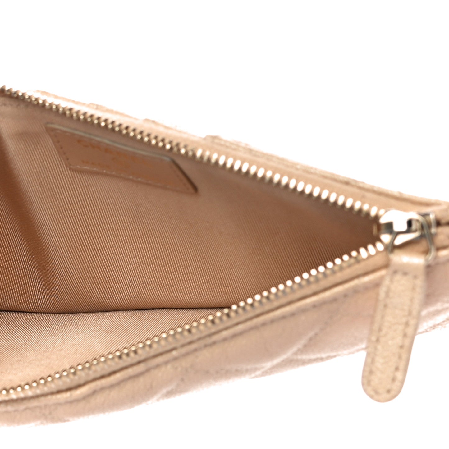 Iridescent Caviar Quilted Classic iPhone Pouch Dark Beige