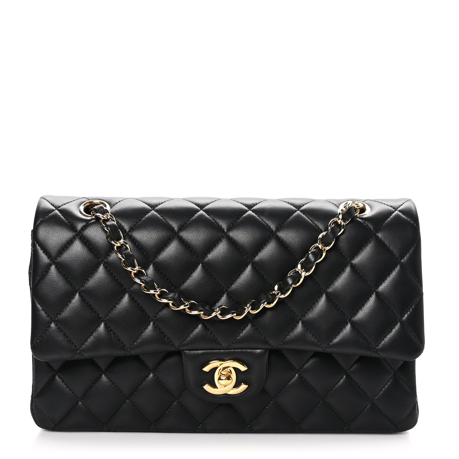 Chanel Lambskin Quilted Medium Double Flap Black 1 of 11