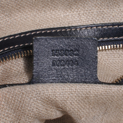 Gucci Leather Web Strap Hobo Navy 7 of 8