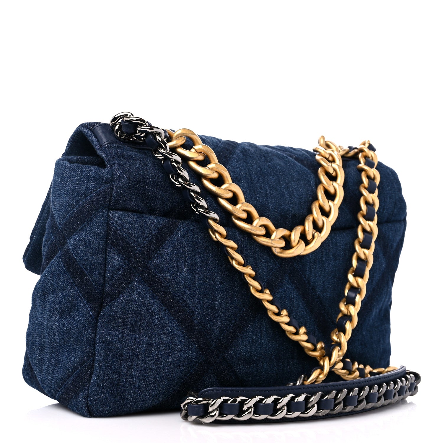 Chanel Denim Quilted Medium Chanel 19 Flap Blue 3 of 10