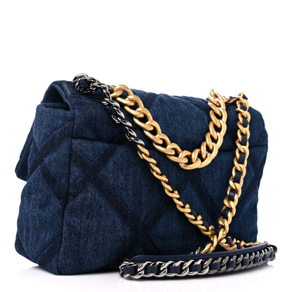 Chanel Denim Quilted Medium Chanel 19 Flap Blue 3 of 10