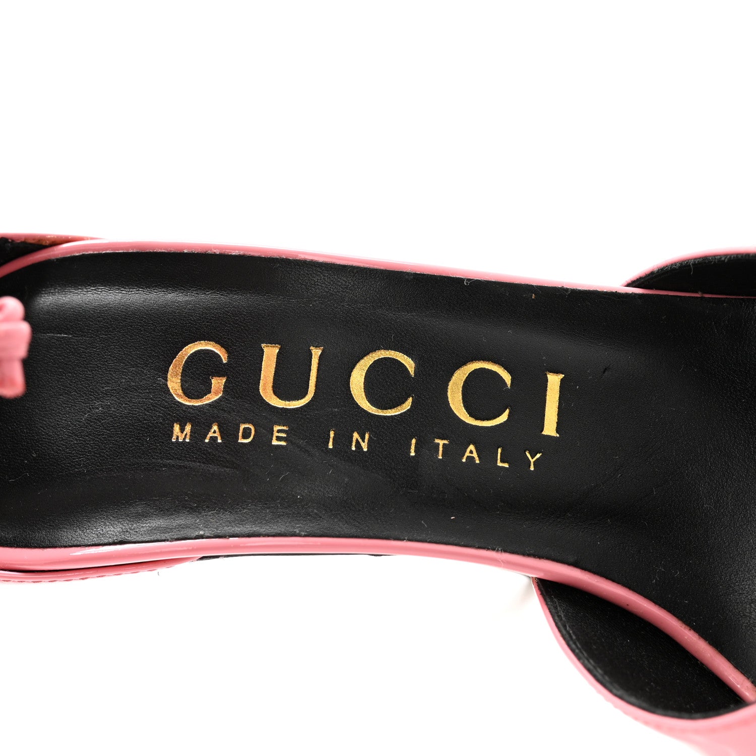Gucci Vitello Vernice Soft Nappa Priscilla Ankle Cuff Pumps 37.5 Butterfly Pink 7 of 9