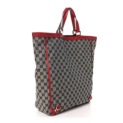 Gucci Monogram Abbey Tote Navy Red 3 of 10