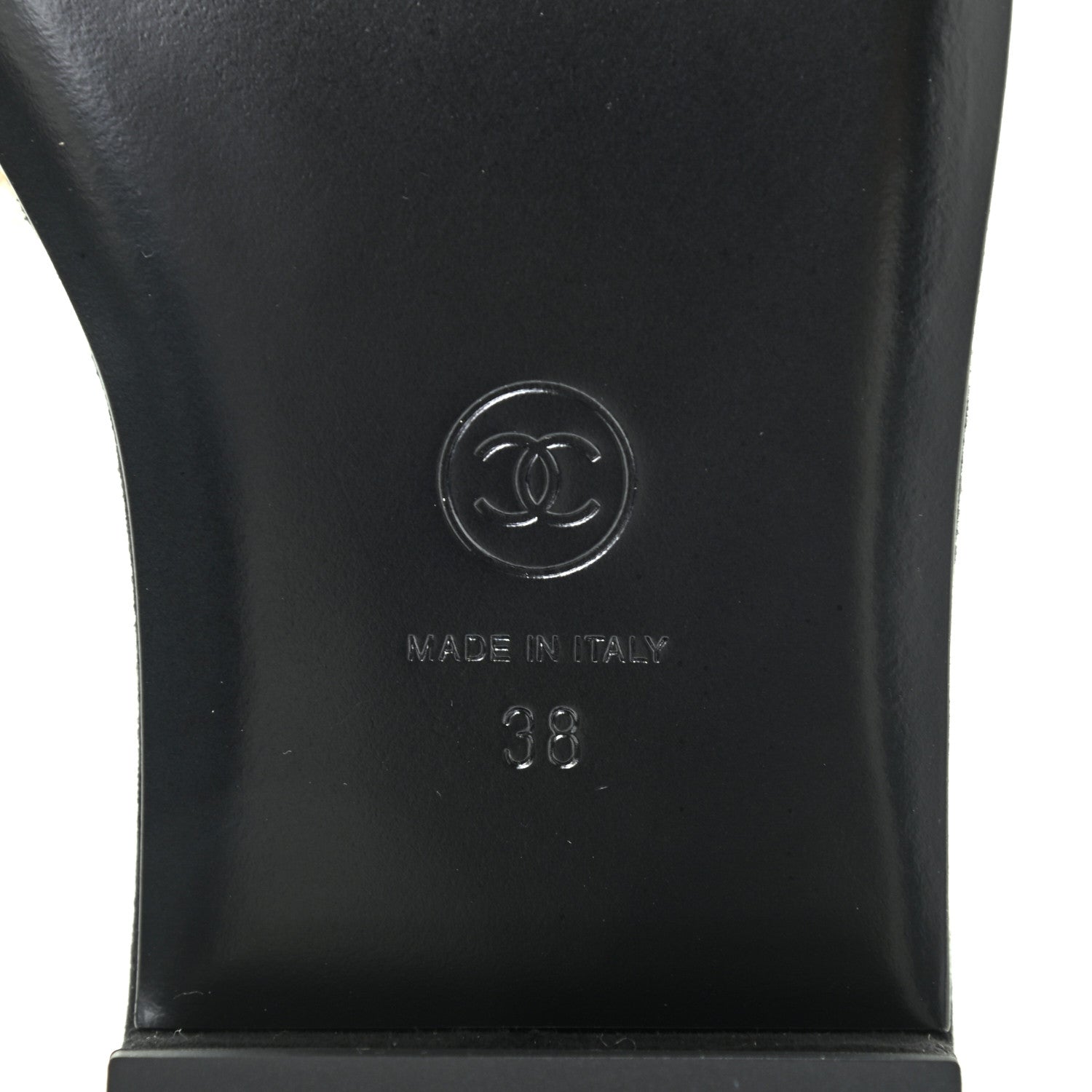 Chanel Pearl Embroidery CC Mules 38 Black White 8 of 9