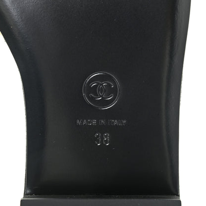 Chanel Pearl Embroidery CC Mules 38 Black White 8 of 9
