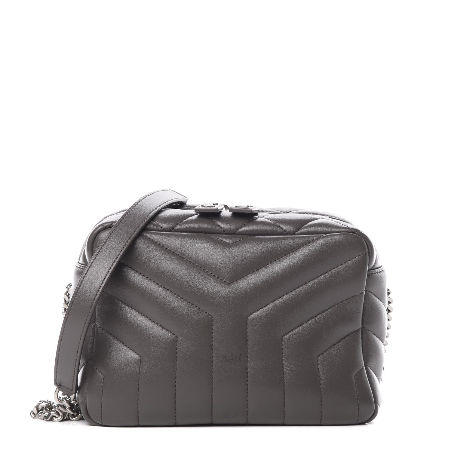 Saint Laurent Calfskin Y Quilted Monogram Small Loulou Bowling Bag Earth 1 of 11