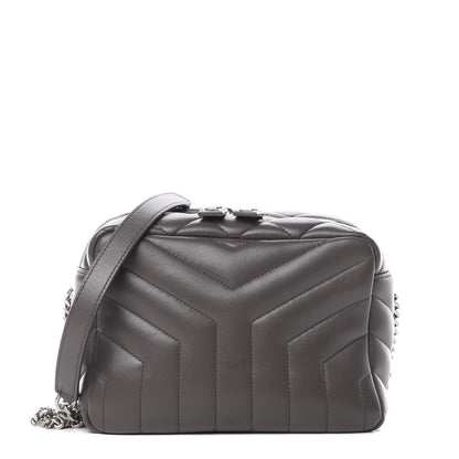 Saint Laurent Calfskin Y Quilted Monogram Small Loulou Bowling Bag Earth 1 of 11