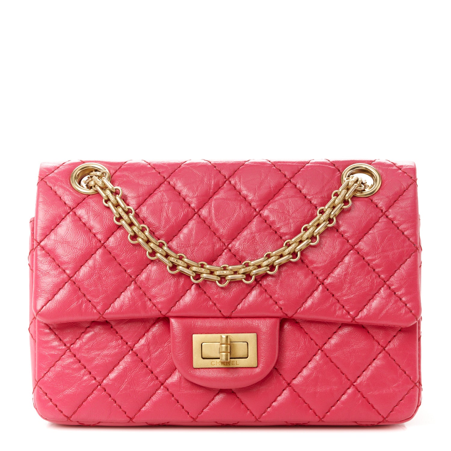Chanel Aged Calfskin Quilted 2.55 Reissue Mini Flap Fuchsia 1 of 11