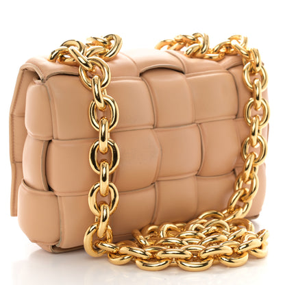 Bottega Veneta Lambskin Maxi Intreccio Padded Chain Cassette Crossbody Bag Almond 3 of 15