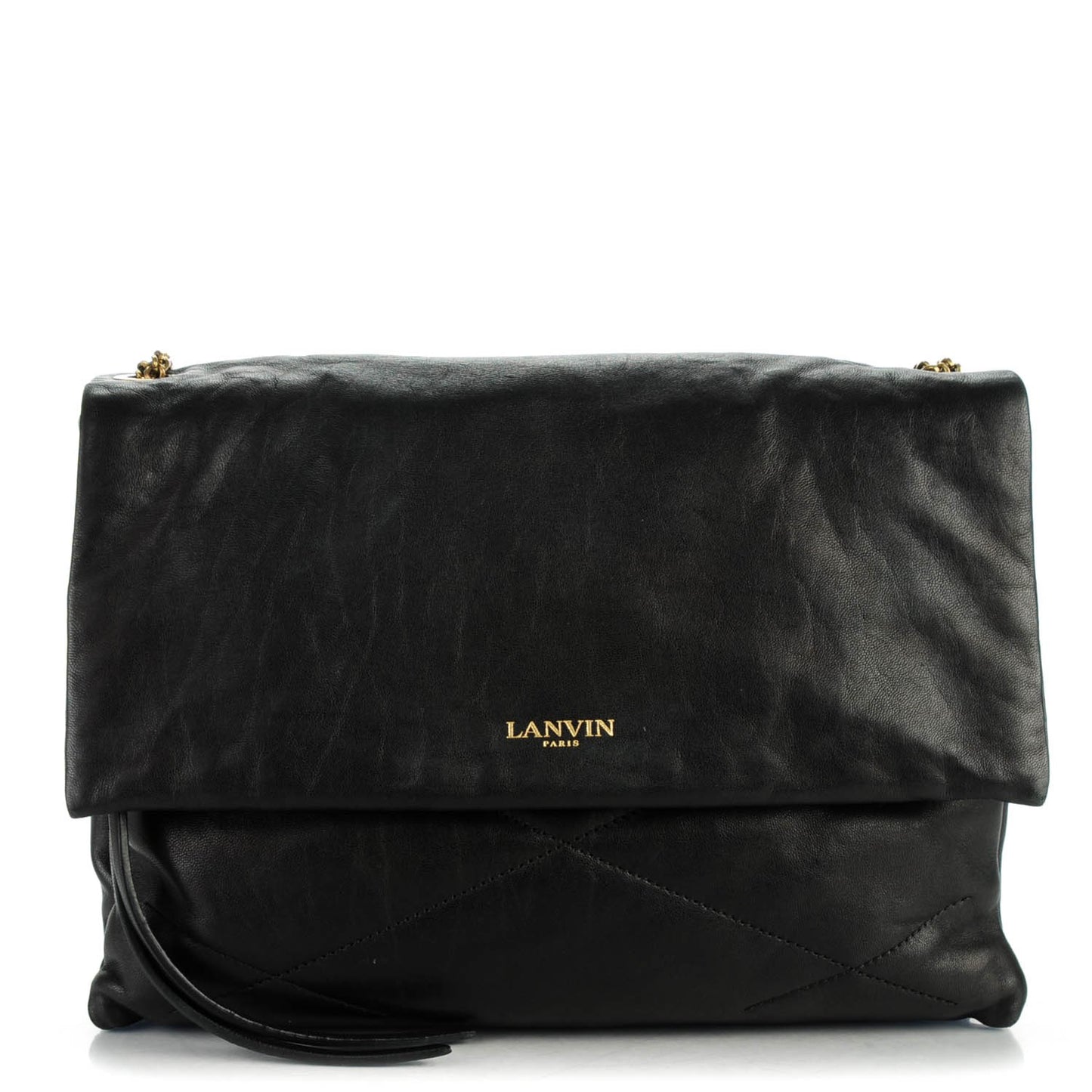 Lambskin Quilted Medium Sugar Flap Shoulder Bag Black