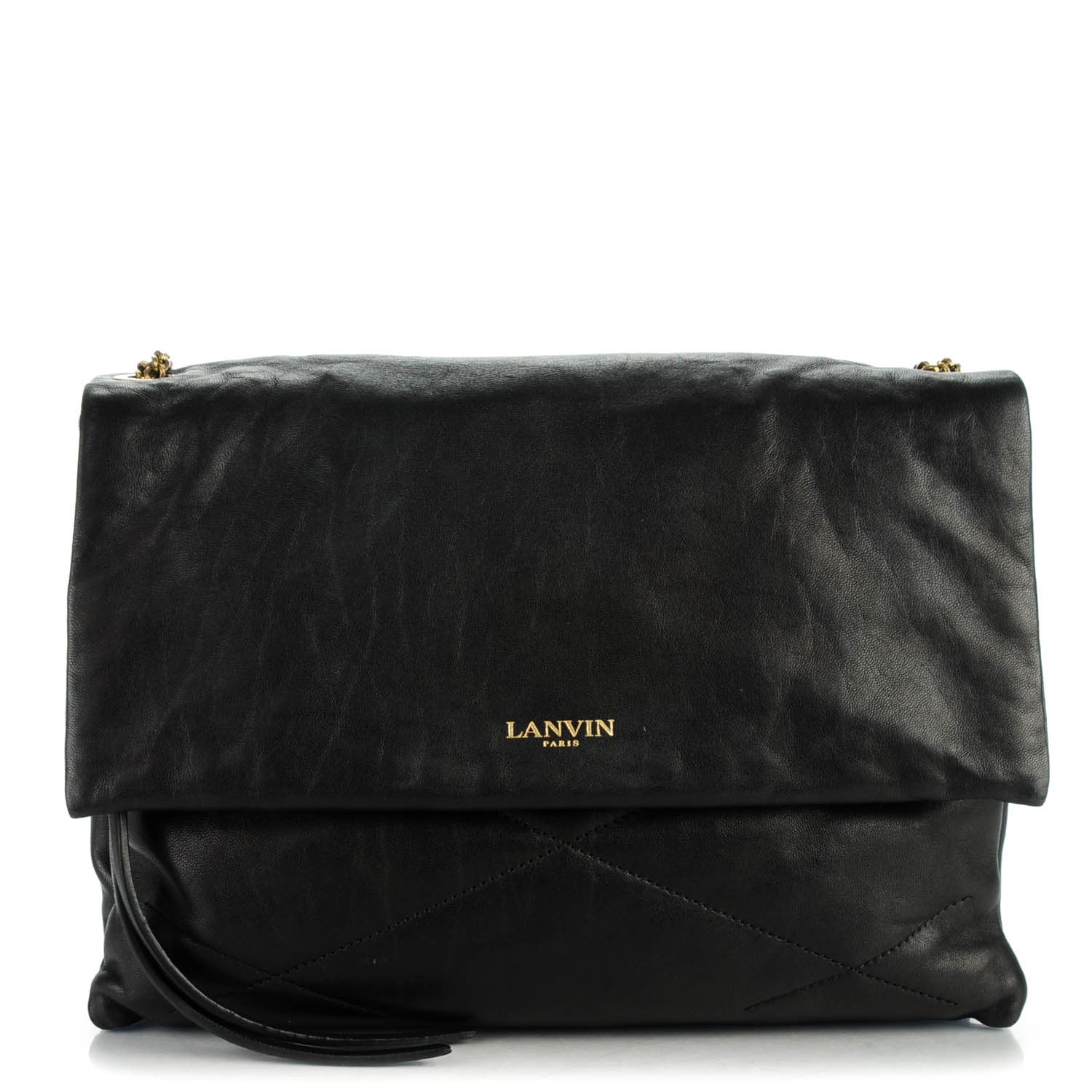 Lanvin Lambskin Quilted Medium Sugar Flap Shoulder Bag Black 1 of 7