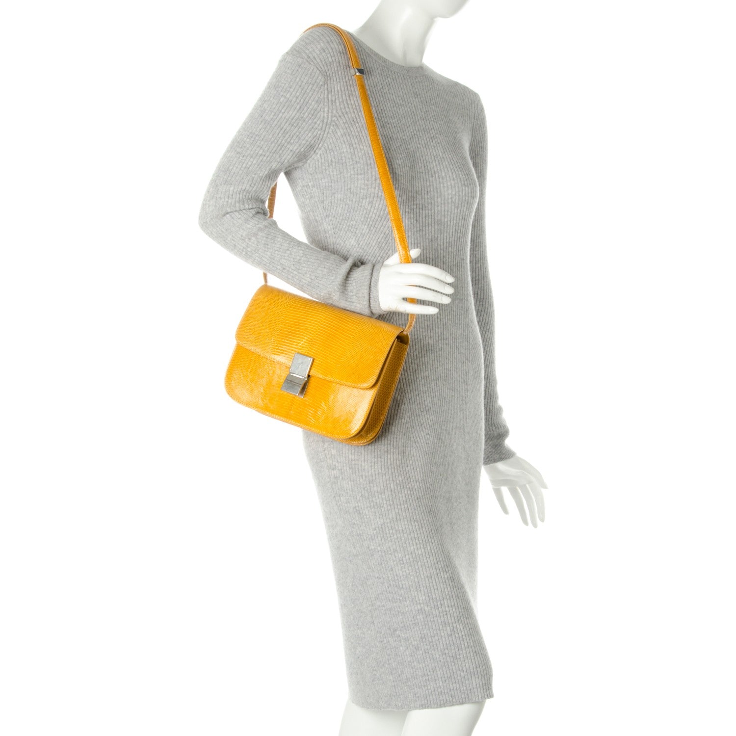 Celine Lizard Medium Classic Box Flap Bag Imperial 2 of 7