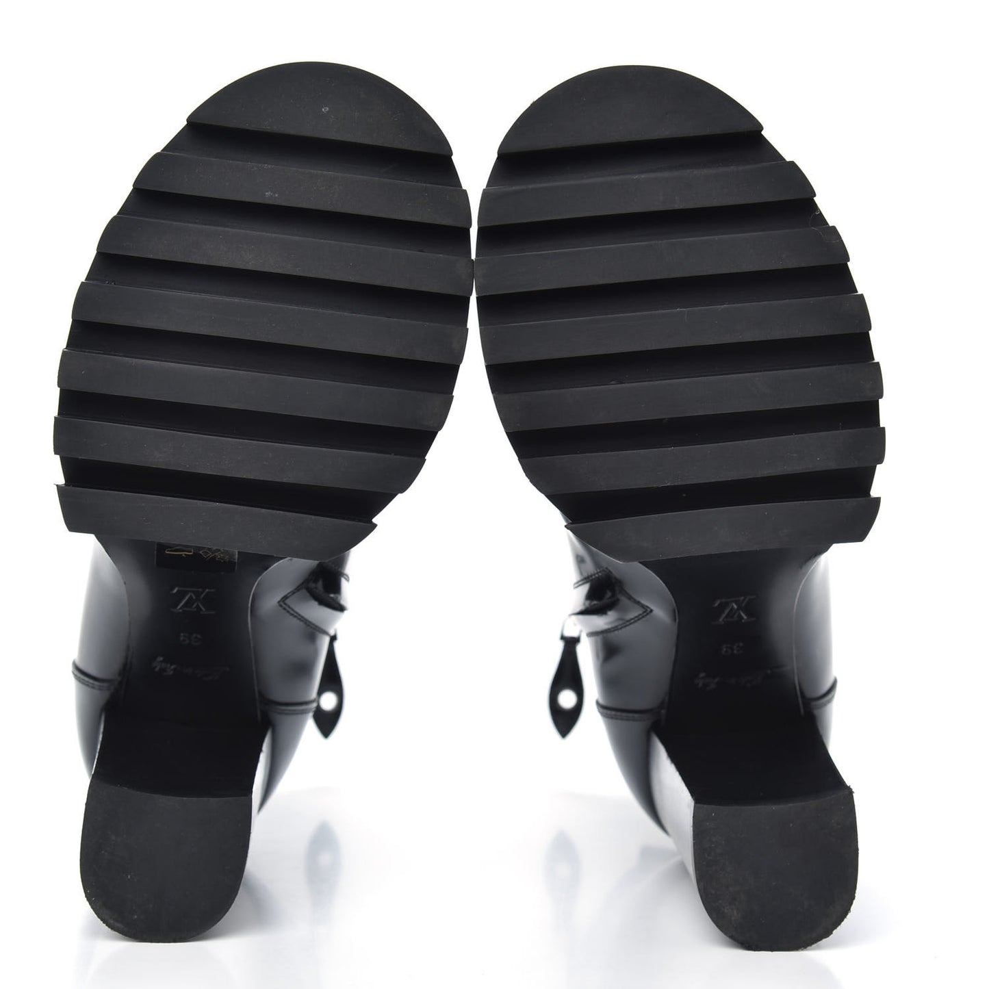 Patent Calfskin Star Trail Ankle Boots 39 Black