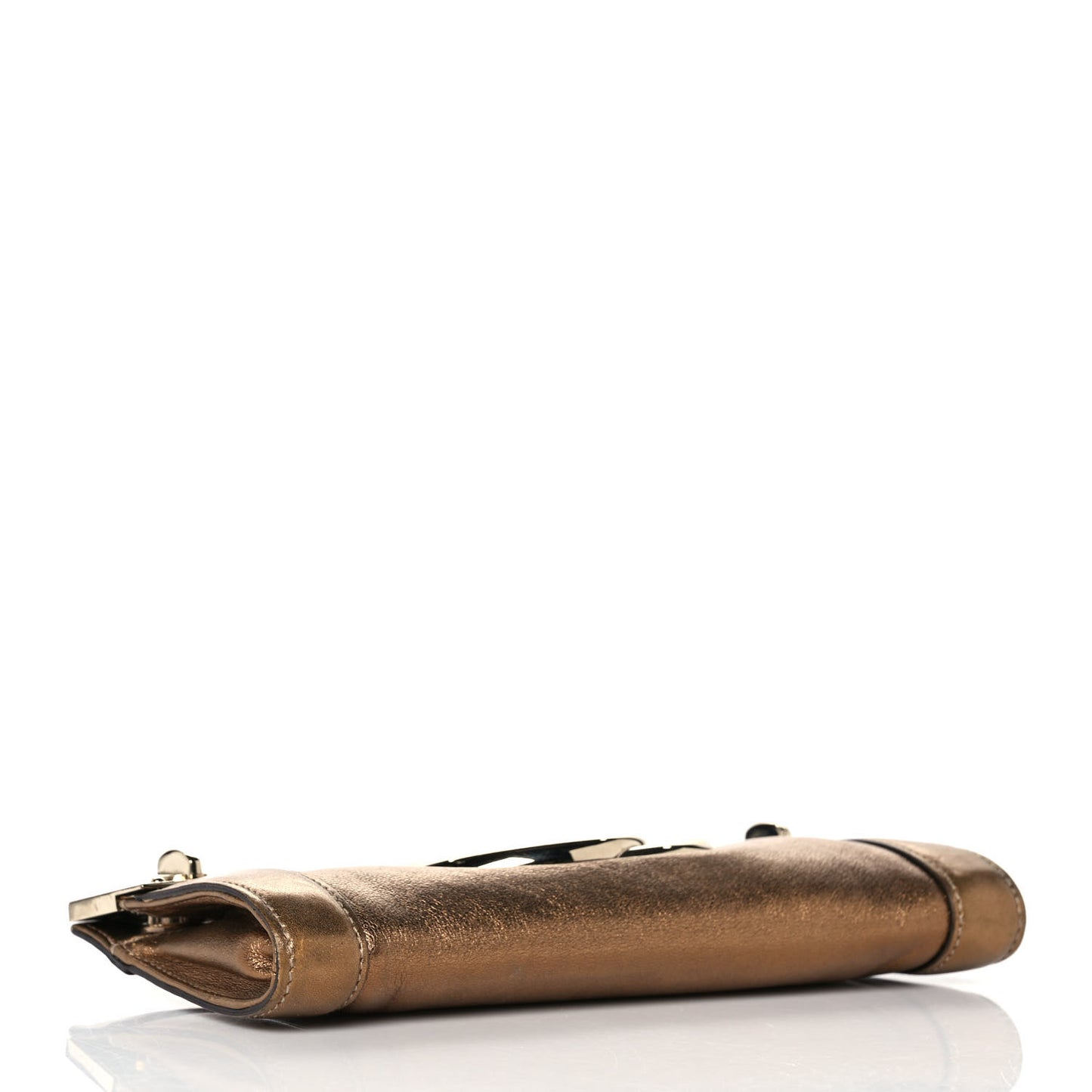 Metallic Calfskin Britt Clutch Bronze