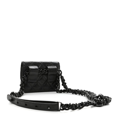 Chanel Caviar Quilted Incognito Belt Flap Card Holder Black 3 of 12