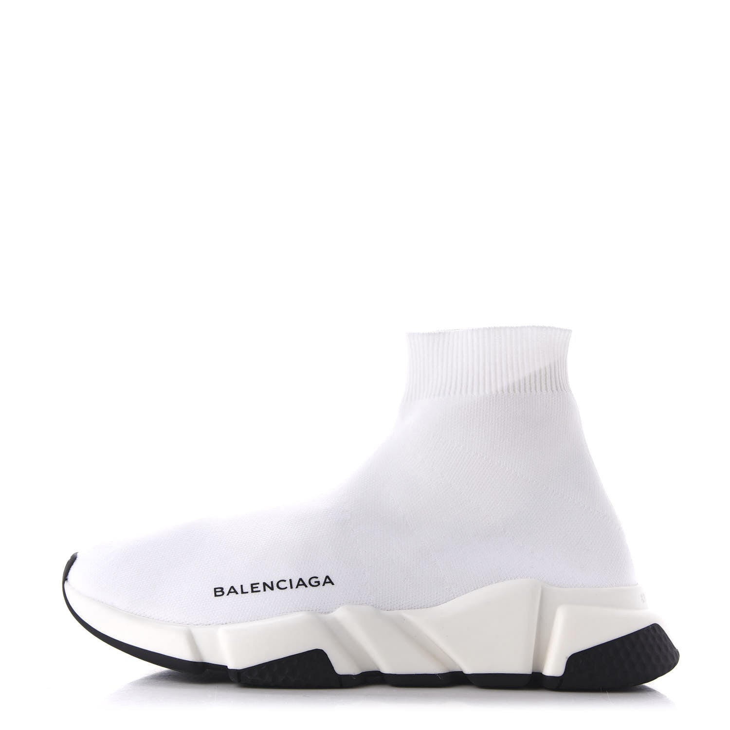 Balenciaga Neoprene Knit Womens Speed Sneakers 38 White Black 1 of 9