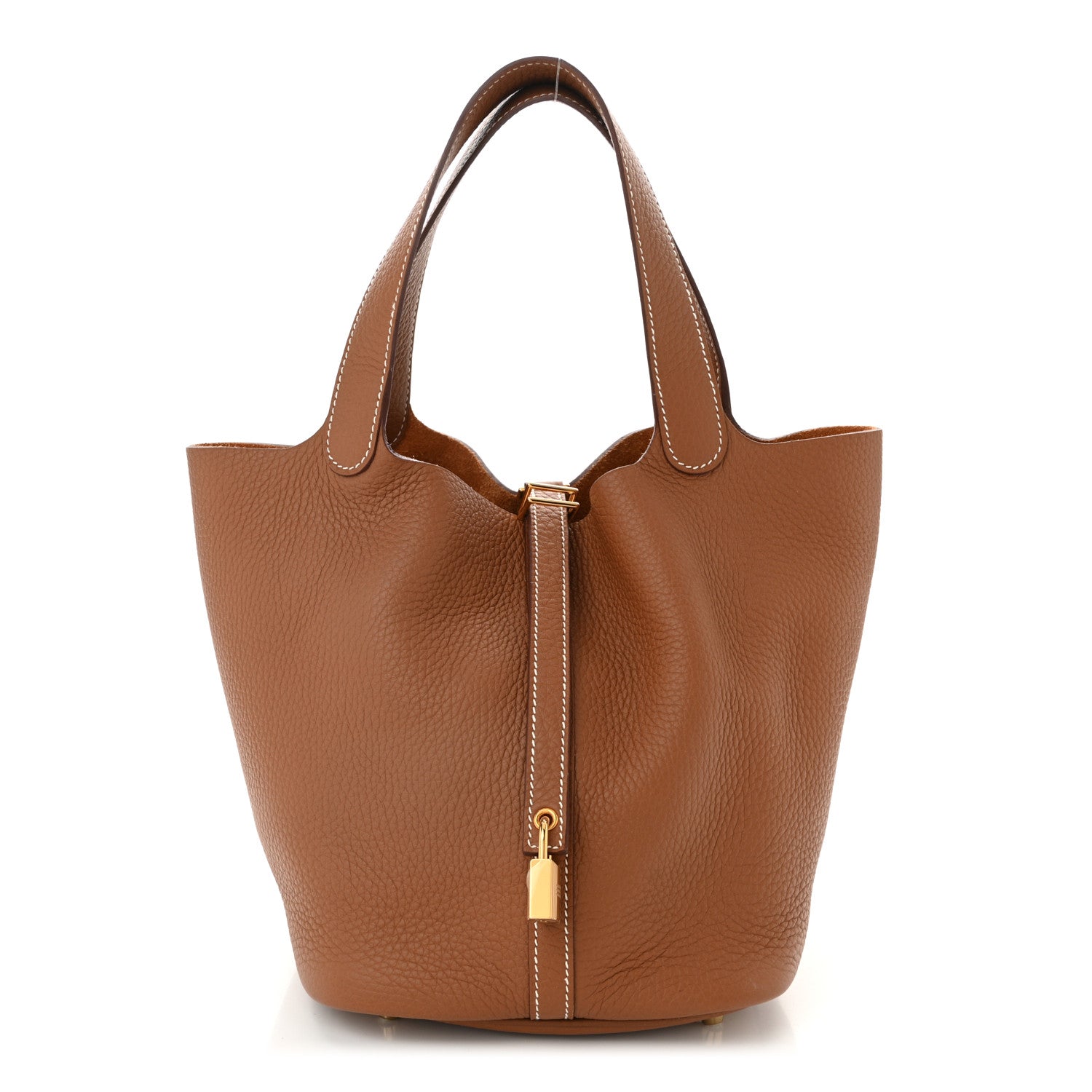 Hermes Taurillon Clemence Picotin Lock 22 MM Gold 1 of 11