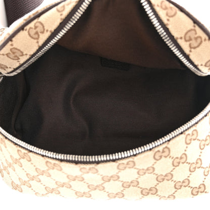 Gucci Monogram Dollar Calfskin Waist Pouch Beige Ebony Testa di Moro Marrone Scuro 5 of 10