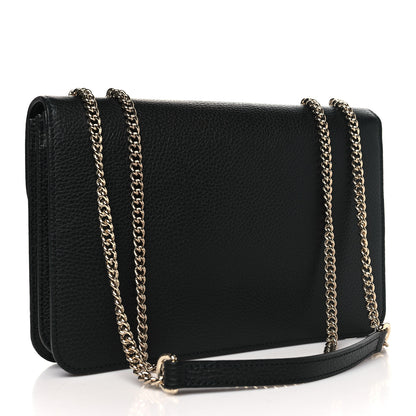 Gucci Dollar Calfskin Interlocking G Shoulder Bag Black 3 of 10