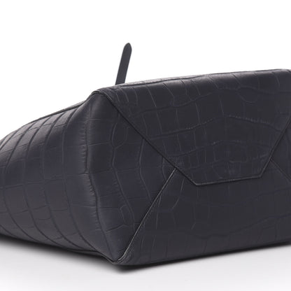 Celine Crocodile Embossed Nubuck Small Belt Cabas Phantom Navy Blue 8 of 10