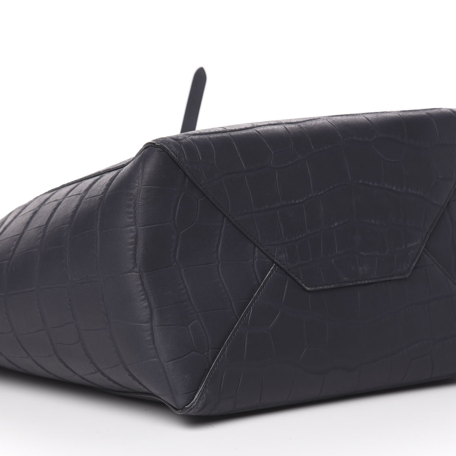 Celine Crocodile Embossed Nubuck Small Belt Cabas Phantom Navy Blue 8 of 10