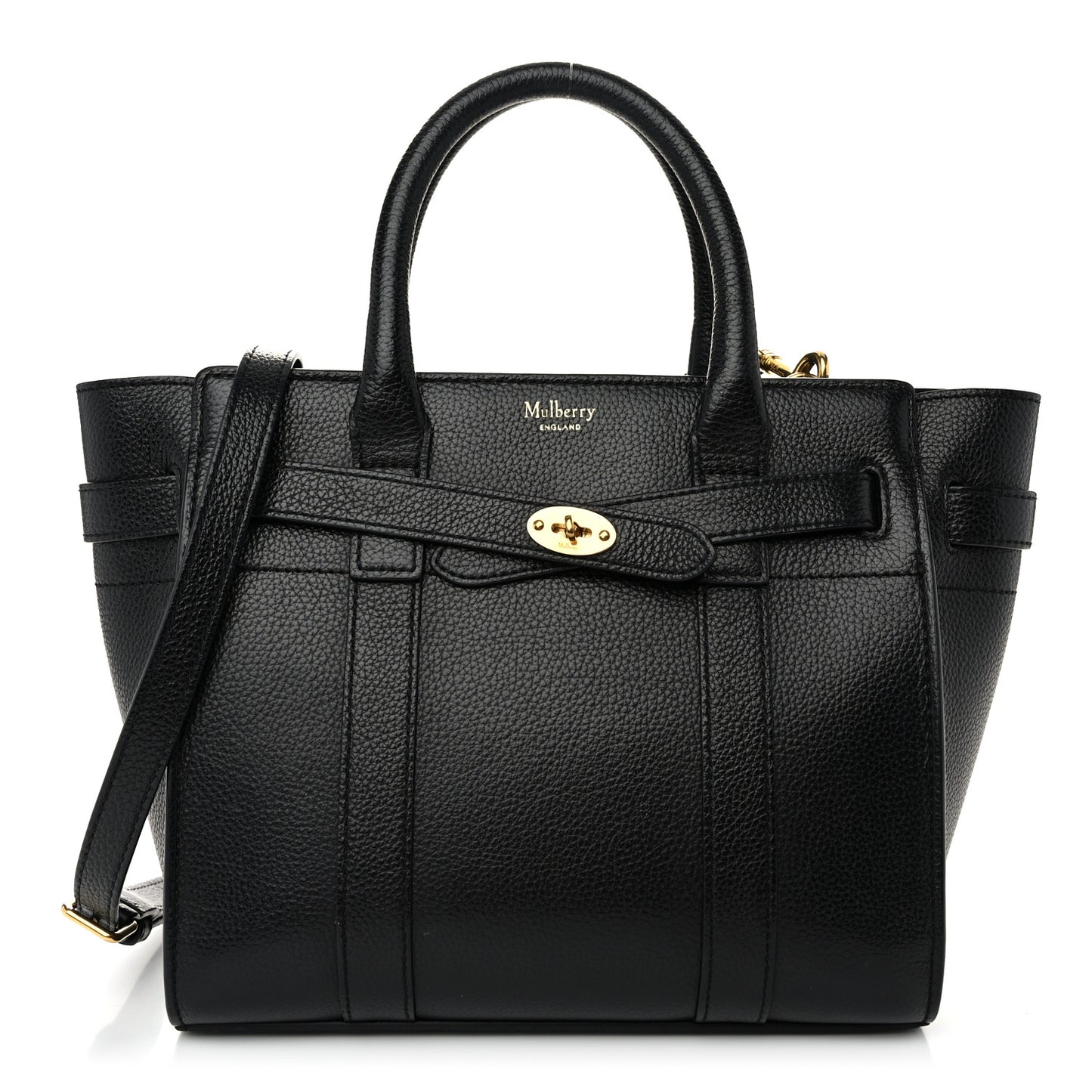 Classic Grain Small Bayswater Zip Tote Black