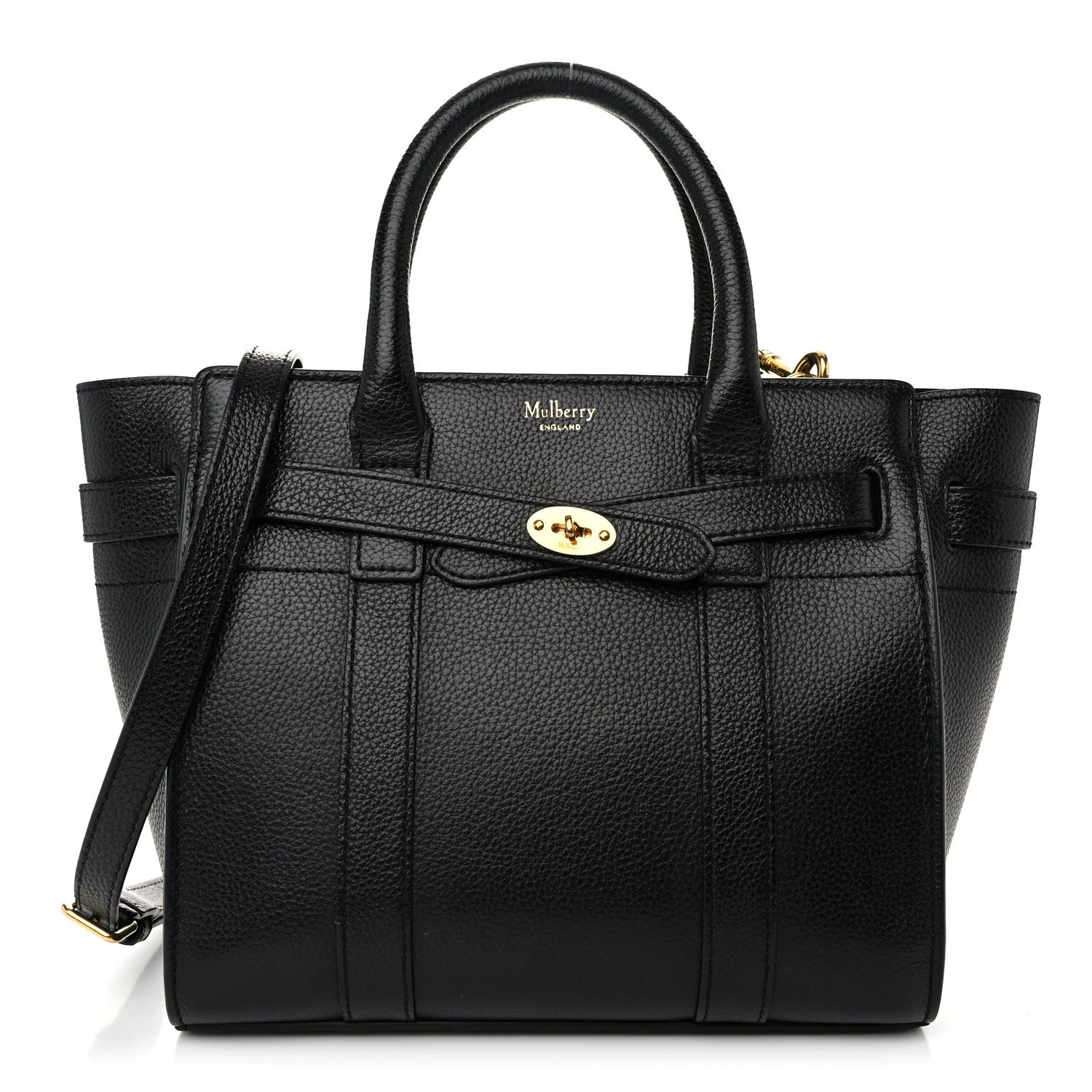 Mulberry Classic Grain Small Bayswater Zip Tote Black 1 of 9