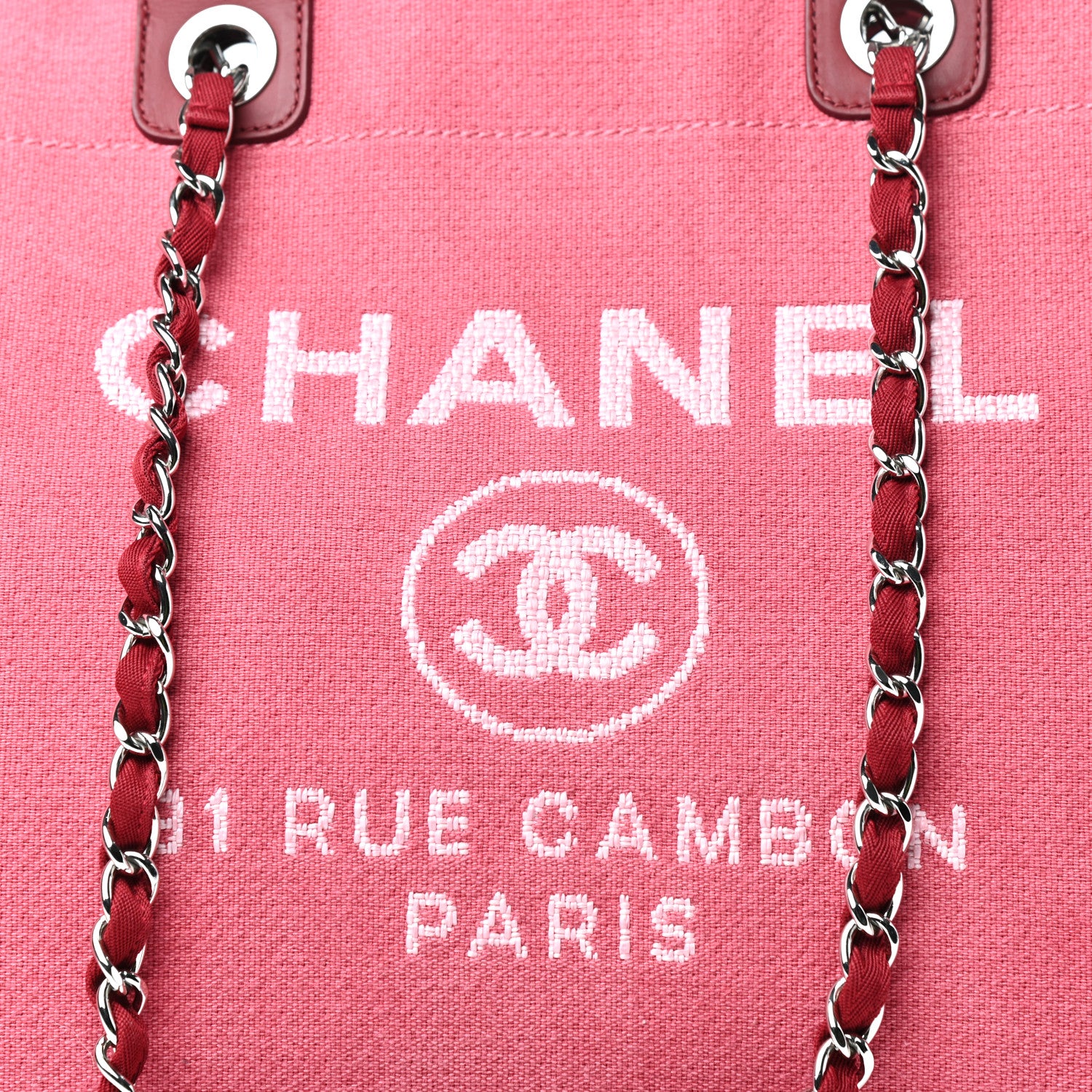 Chanel Canvas Medium Deauville Tote Red 10 of 10