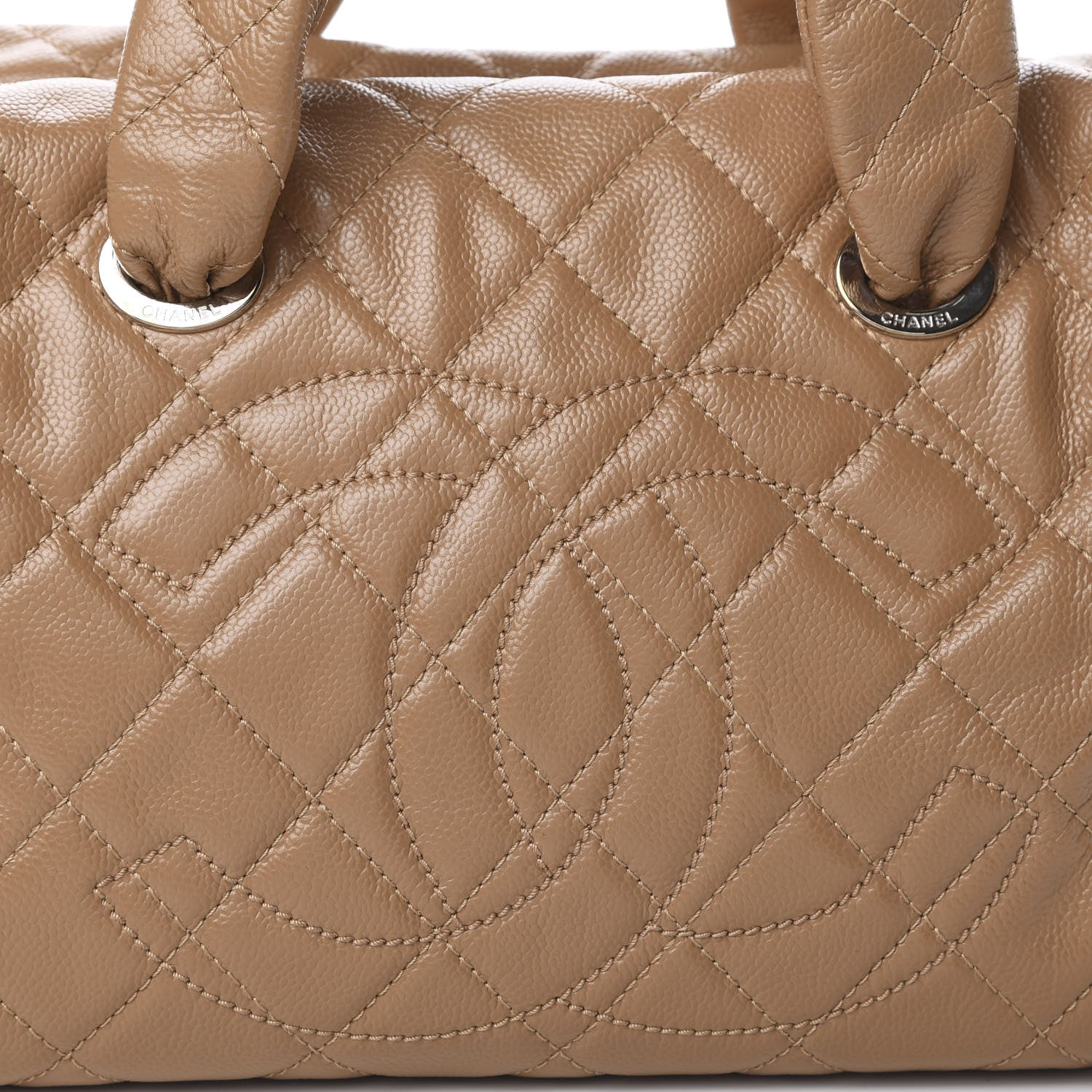 Chanel Caviar Quilted CC Timeless Bowler Dark Beige 8 of 11