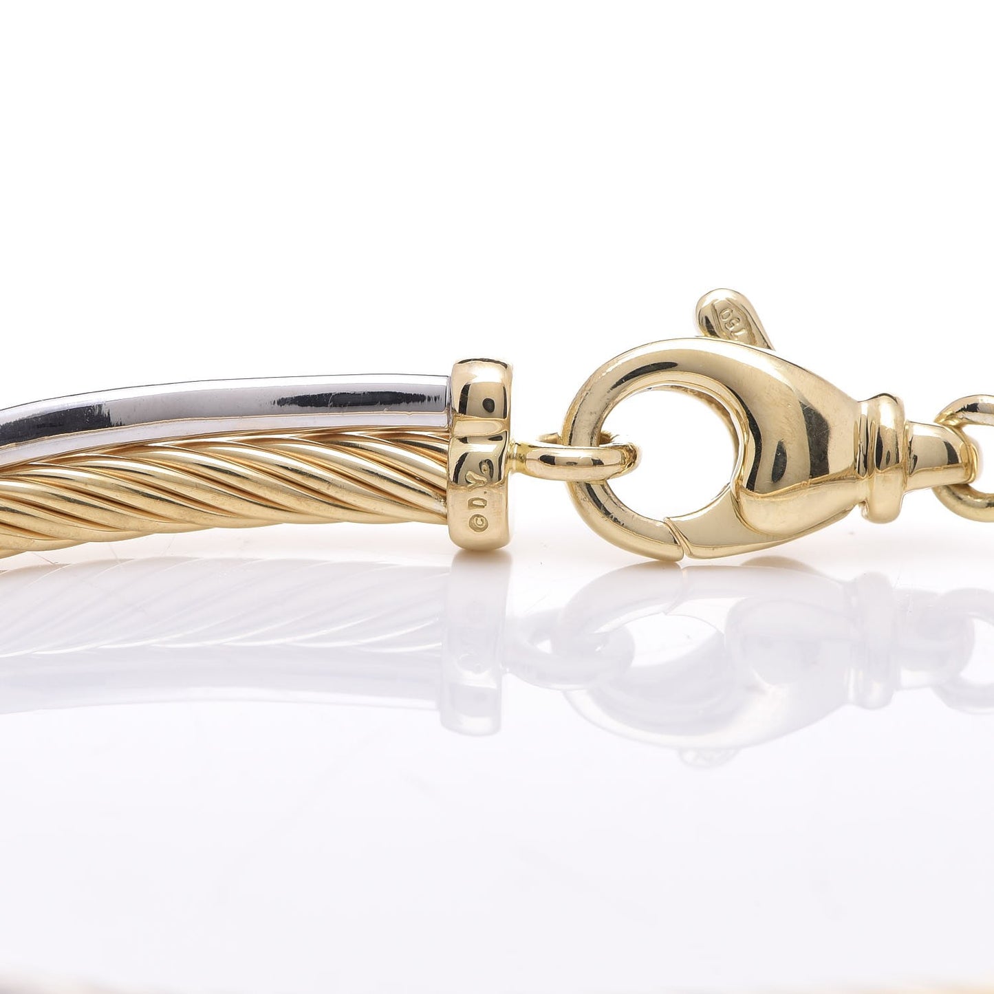 18K White Yellow Gold Diamond Crossover Bracelet