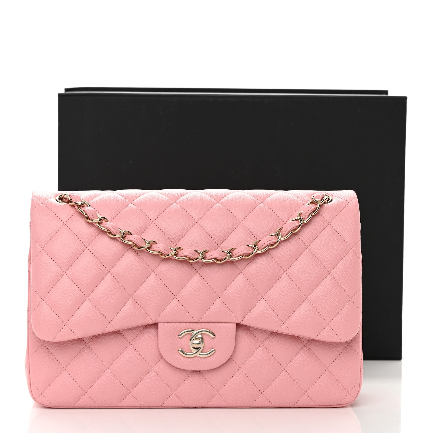 Chanel Caviar Quilted Jumbo Double Flap Pink 12 of 12