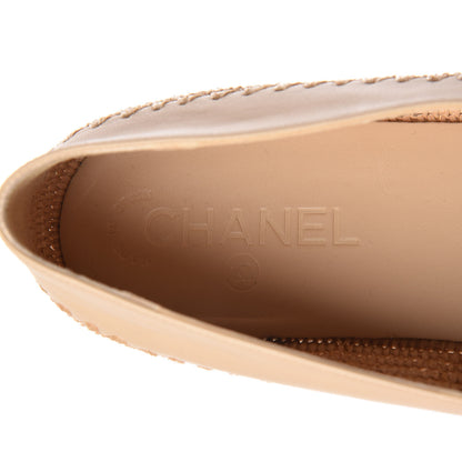 Chanel Lambskin Grosgrain CC Espadrilles 40 Ivory Black 8 of 14