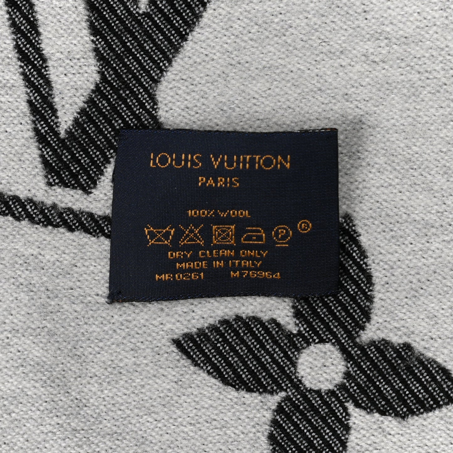 Wool Simply LV Scarf Black