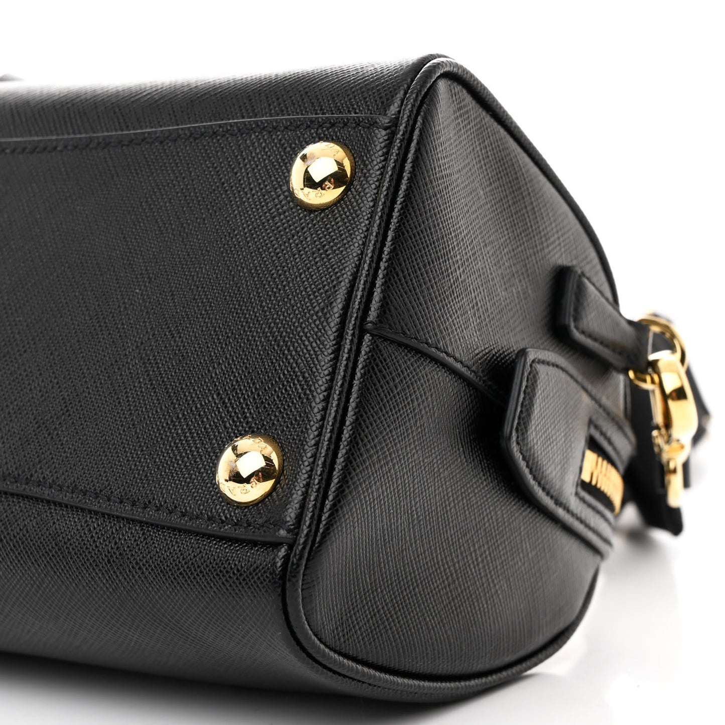Saffiano Lux Top Handle Crossbody Bag Black
